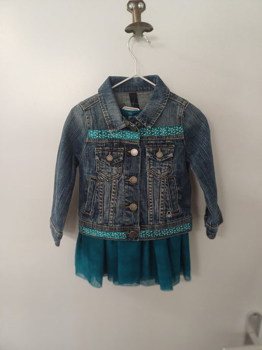 SURCYCLAGE : Veste en jean et robe 025 013 - Taille 12 mois / 18 mois