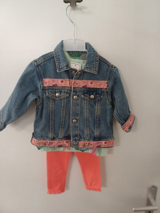 SURCYCLAGE : Veste en jean + ensemble 025 014 - Taille : 12 mois